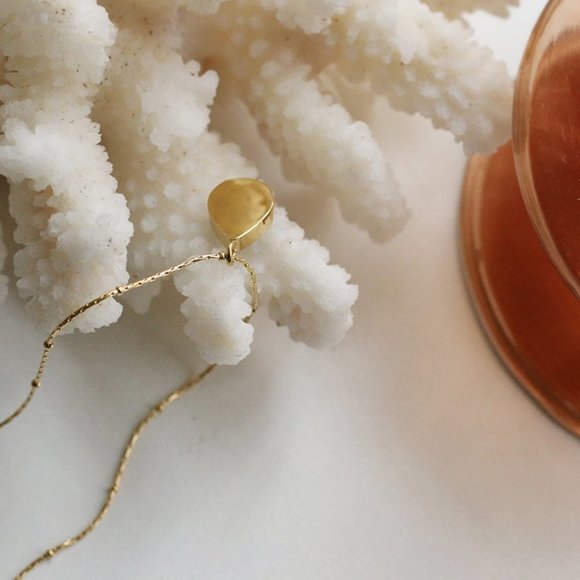 NEW 18K Gold Plated Blue Drusy Teardrop Necklace - Picture 9 of 9